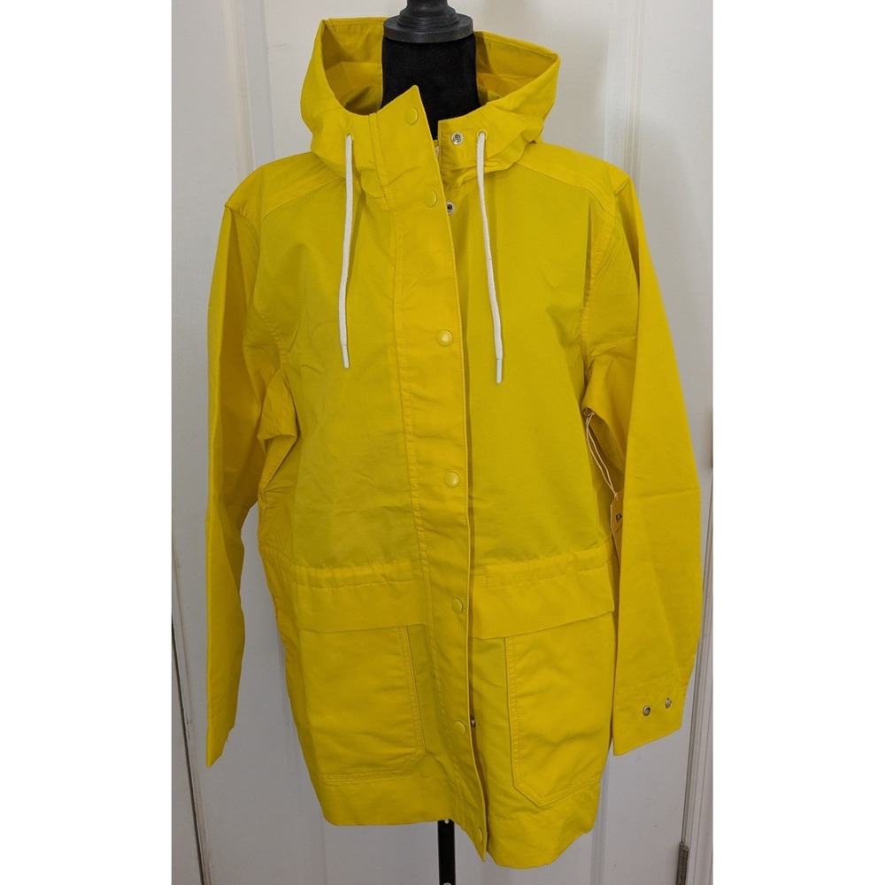Free Assembly Womens Short Anorak Hooded Jacket Yellow Size M NWT